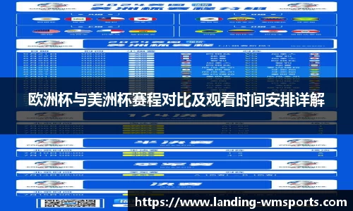 欧洲杯与美洲杯赛程对比及观看时间安排详解